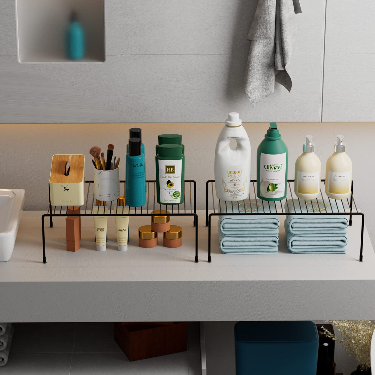 GEDLIRE freezer-space extension shelf neatly holds flat items