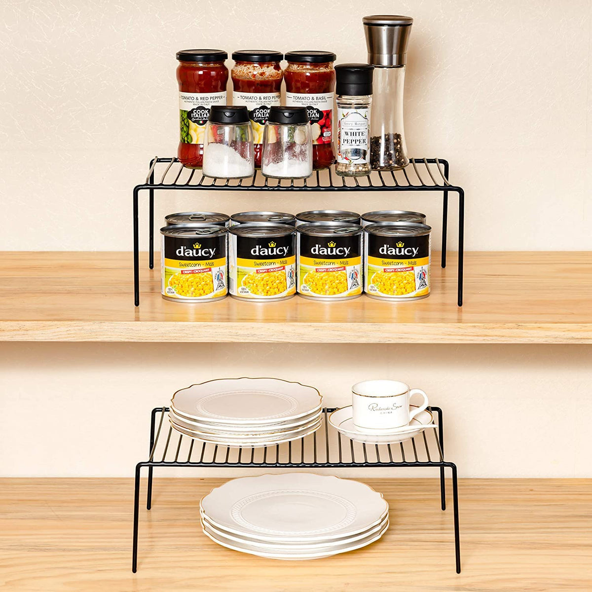 GEDLIRE plates-dish storage shelf neatly displaying plates for quick access