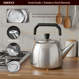 GEDO 4L kettle's auto whistle signals boiling to prevent dry boiling.