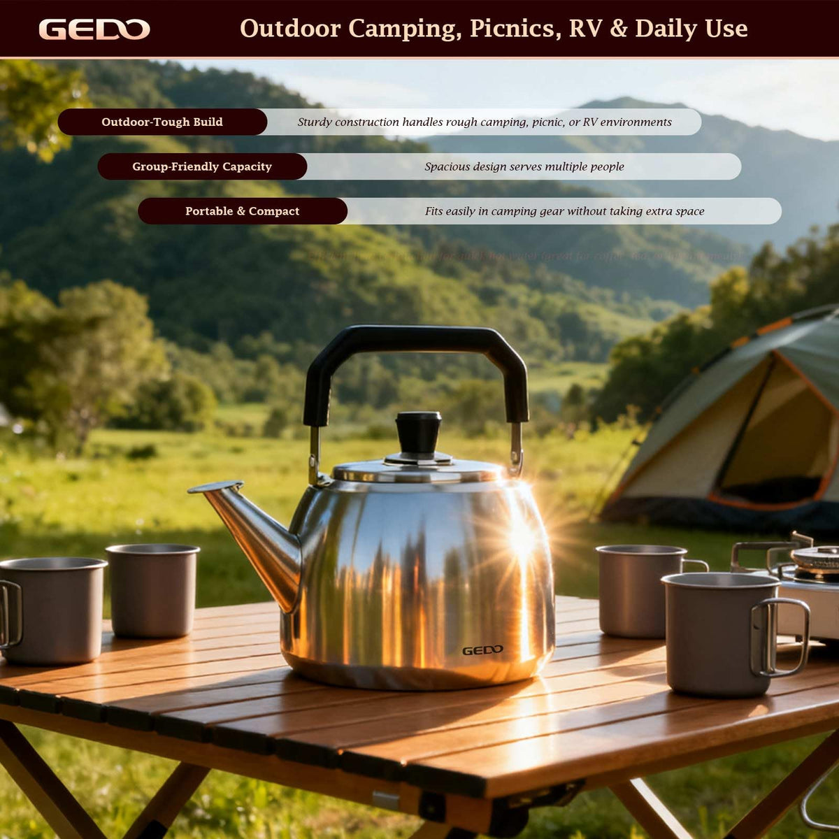 GEDO 4L kettle adds a sleek, minimalist touch to modern kitchens.