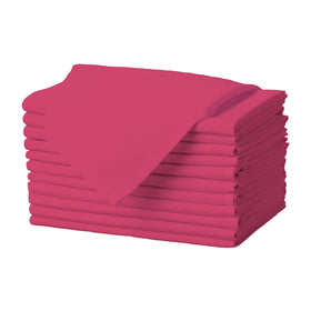 Gee Di Moda cloth napkins 17x17 inches in fuchsia set of 12 on a dining table for elegant table decor.