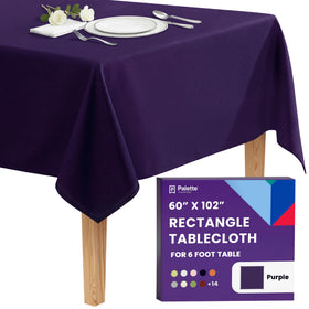 Gee Di Moda rectangle tablecloth 60x102 with hemmed edges for a polished 6-foot table setup.