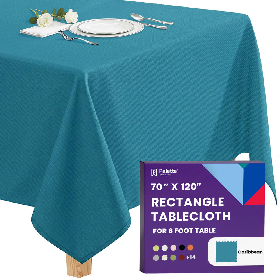 Gee Di Moda rectangle tablecloth 70x120 on a formal dining setup with a refined drop