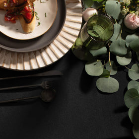 Close-up of wrinkle-resistant polyester finish from Gee Di Moda tablecloth.