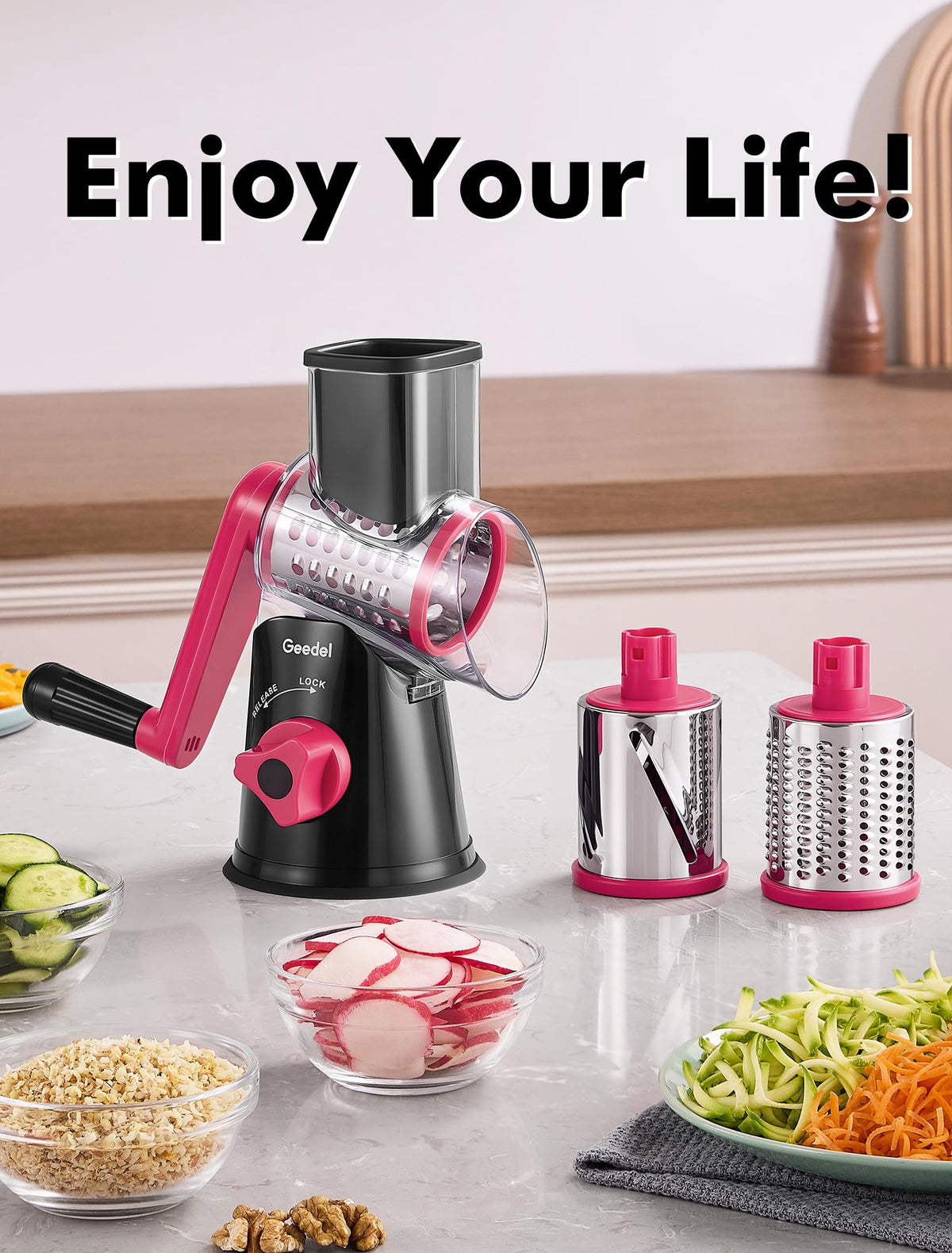 Geedel compact design saves counter space in small kitchens.