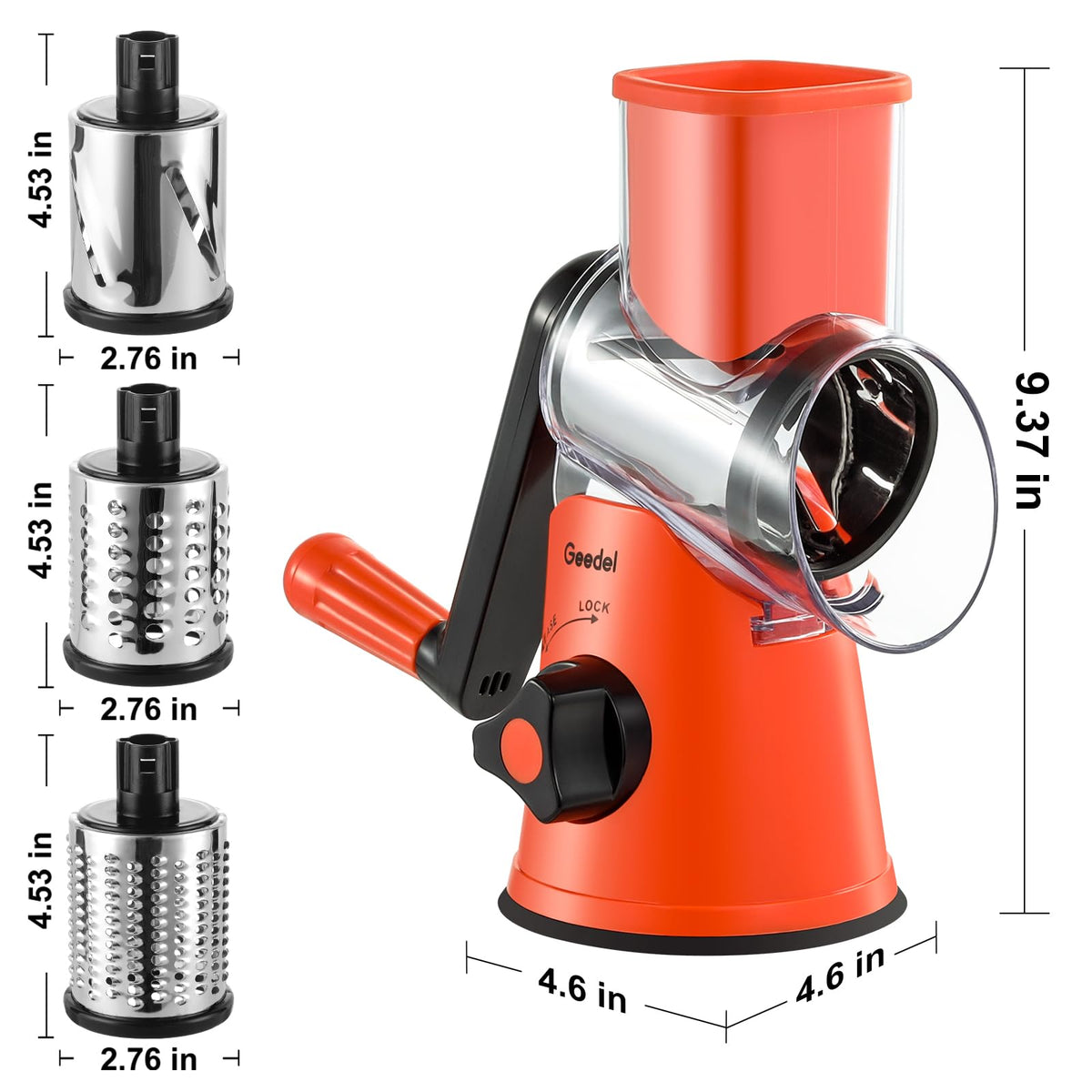 Geedel detachable parts for quick, thorough cleaning after use.