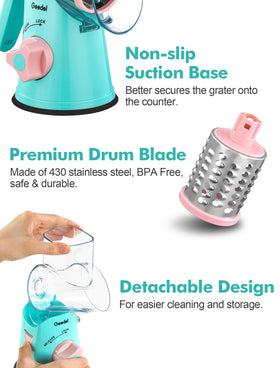 Geedel detachable parts make cleaning quick and simple after meal prep.