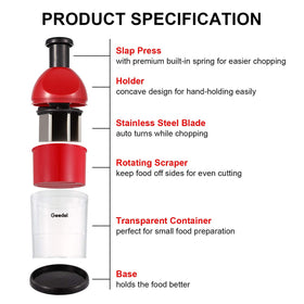 Geedel Food Chopper base-use provides stable prep on cutting boards