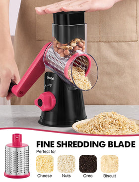Geedel uses food-grade ABS and stainless blades for safe food prep.