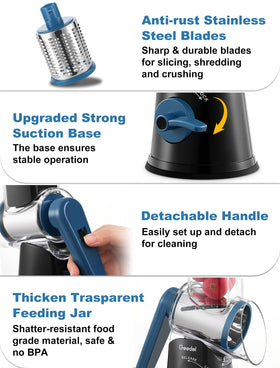 Geedel food-grade ABS body ensures safe food prep and BPA-free use.