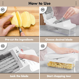 Geedel large capacity storage box holds chopped produce for meal prep.