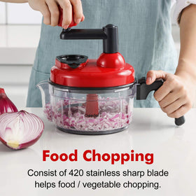 Geedel manual chopper action during quick chopping session