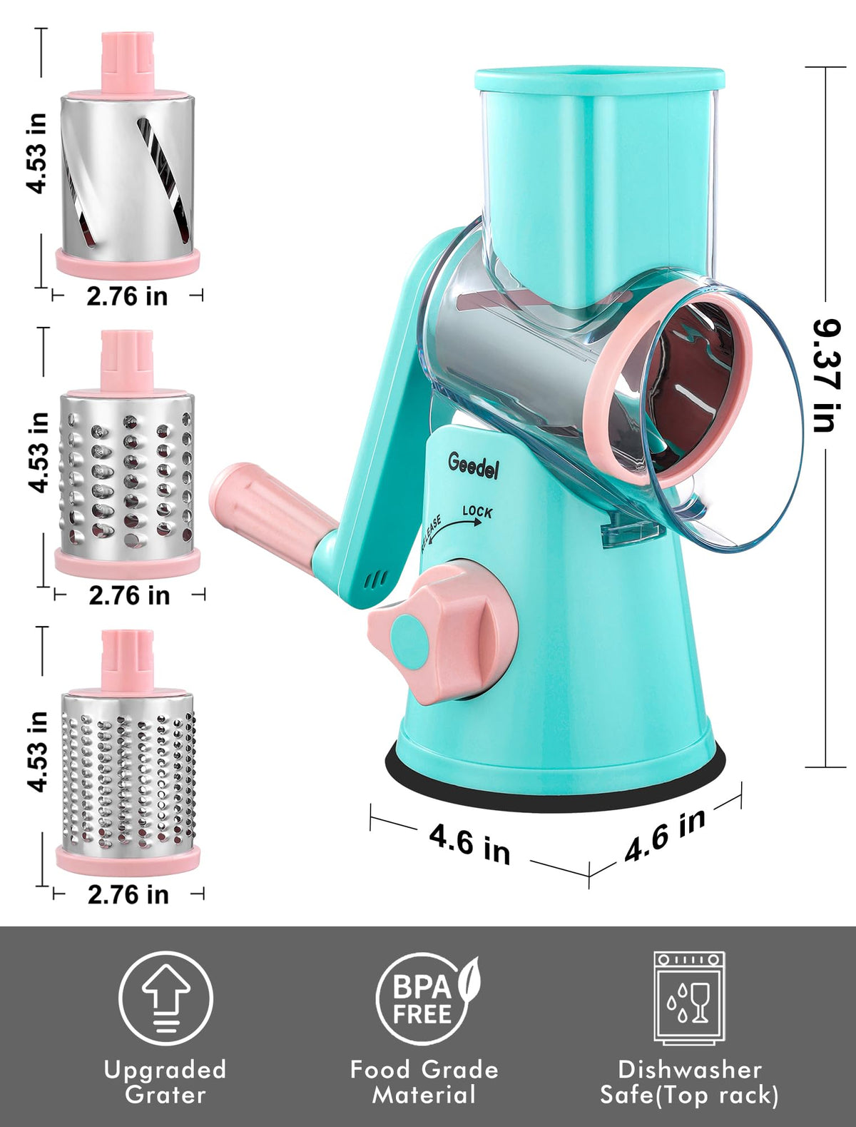 Geedel versatile tool for salads, hash browns, smoothies and more.