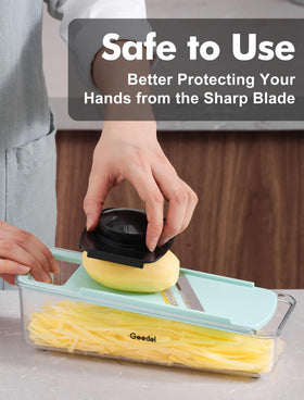 Geedel professional mandoline dishwasher-safe design for easy cleanup after cooking.