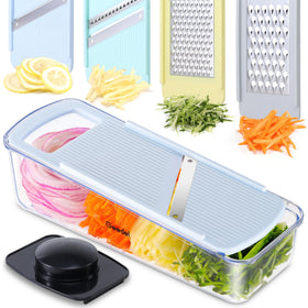 Geedel professional mandoline main-use setup for precise vegetable slicing and fast meal prep.