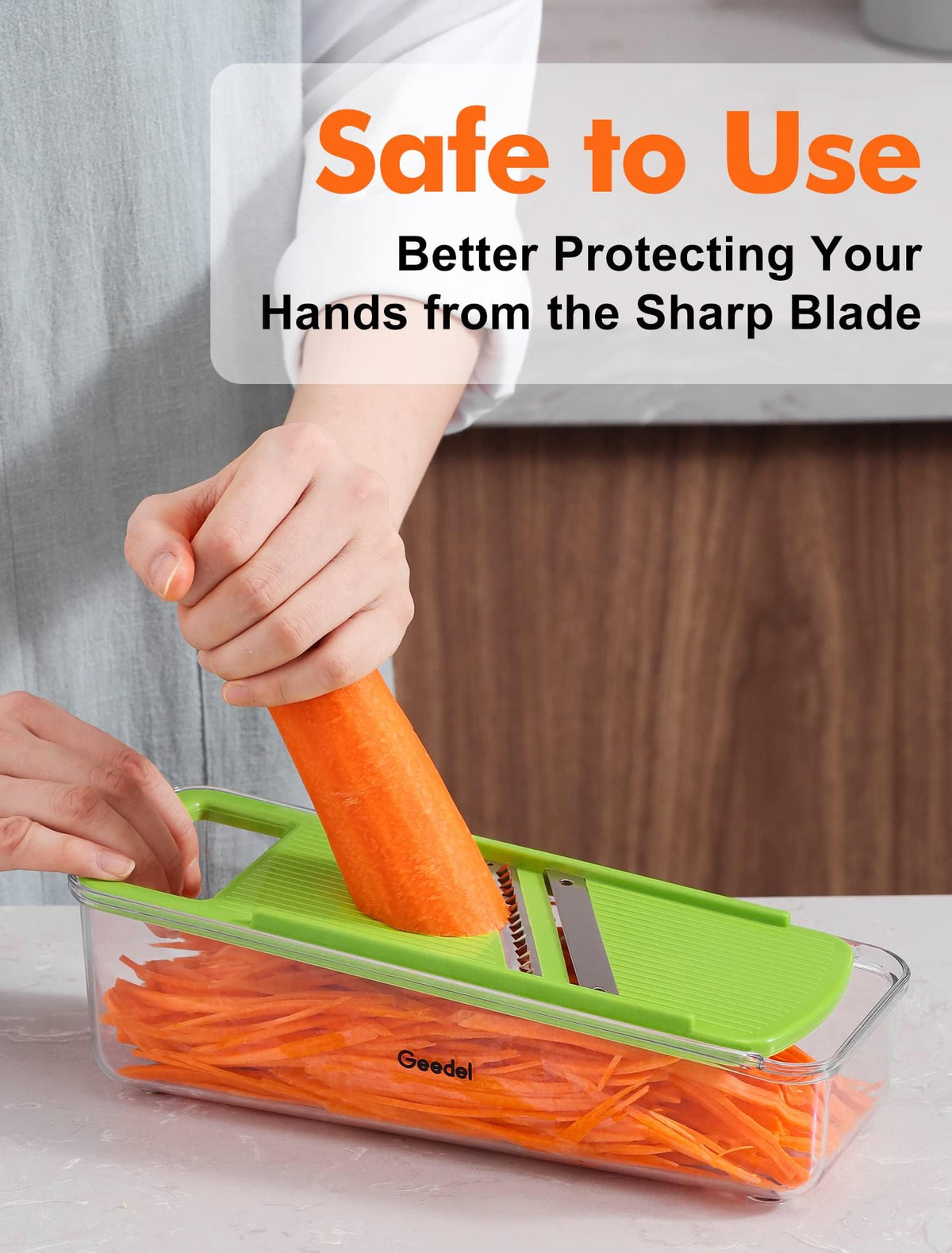 Geedel top rack dishwasher-safe feature supports convenient after-dishwashing care.