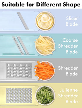 Geedel professional mandoline transparent-container keeps slices organized and mess-free.