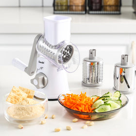 Geedel rotary cheese grater compact storage fits neatly in cupboards