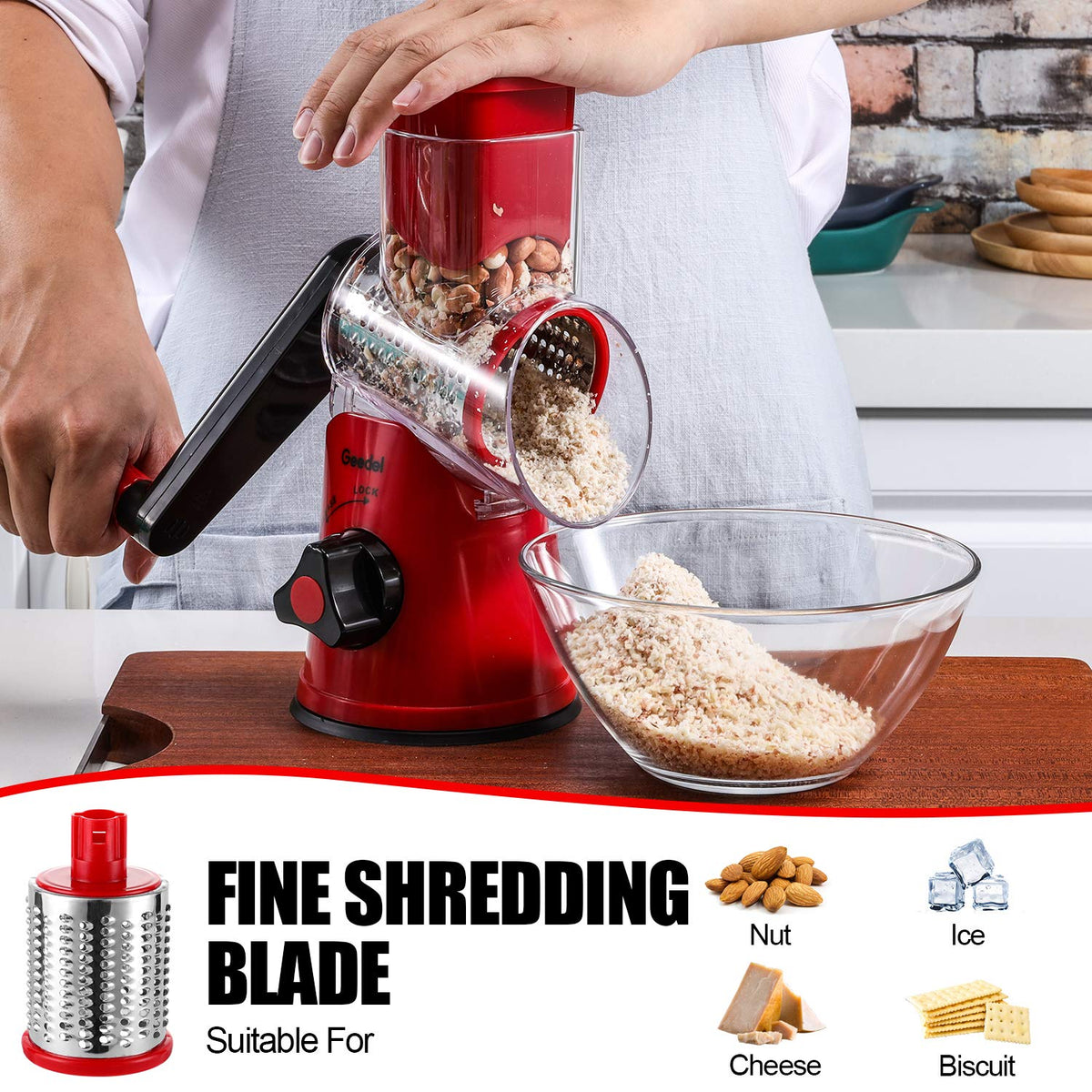 Geedel grinding blade designed for fine Parmesan and hard cheeses.