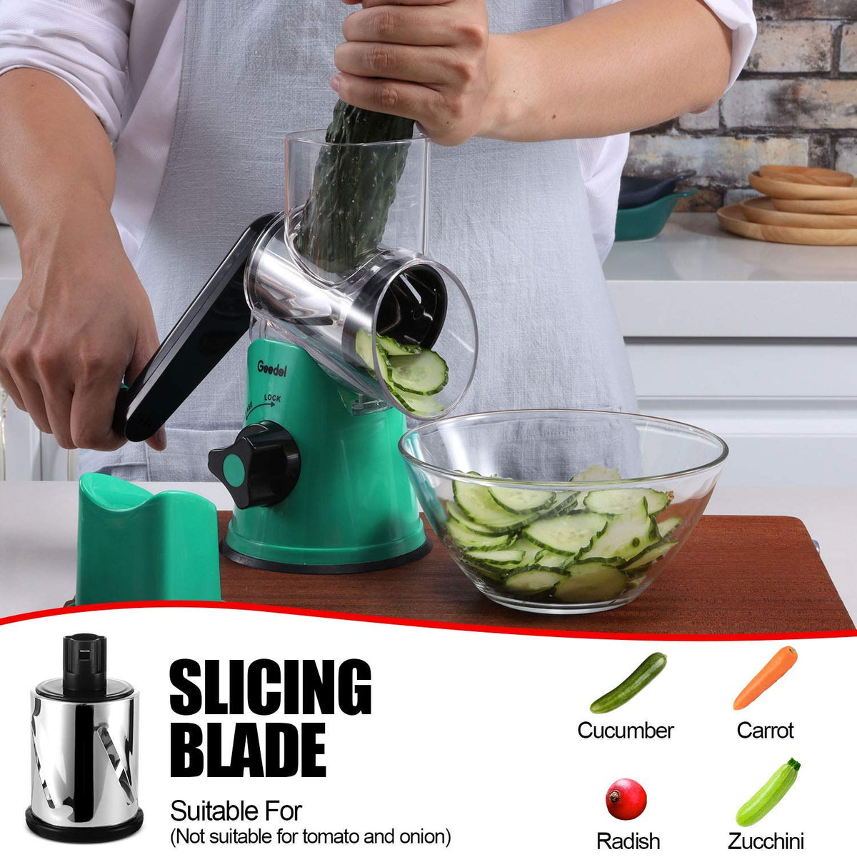 Geedel shredding blade grating cheese or nuts quickly