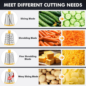 Geedel rotary cheese grater demonstrating strong suction base for stable countertop use