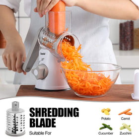 Geedel rotary cheese grater suction base keeps it secure on counters