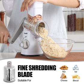 Geedel rotary cheese grater transparent barrel for clear visibility while shredding