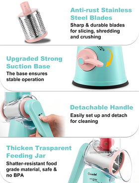 Geedel suction base keeps the grater steady during use