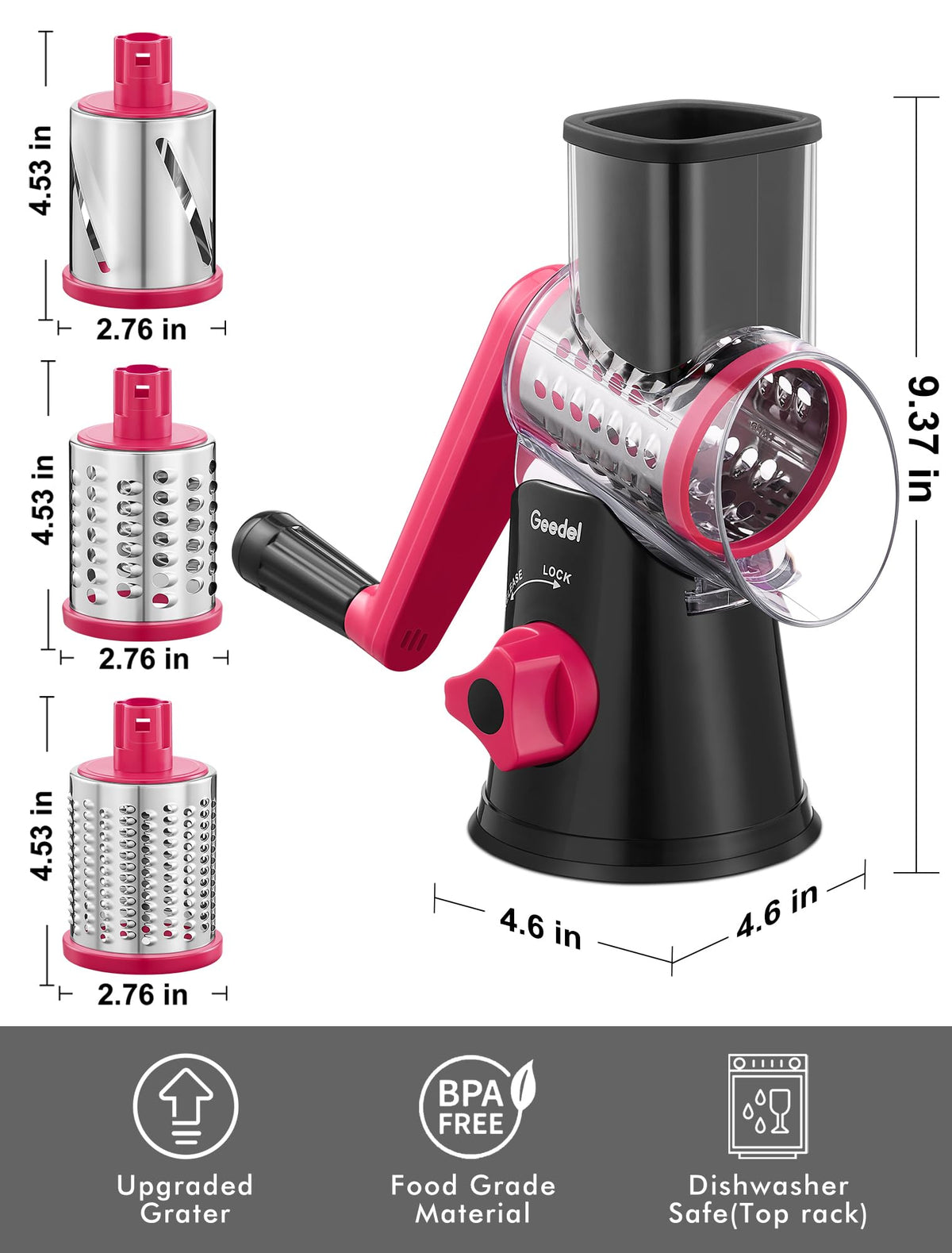 Geedel safe-handle design keeps fingers away from blades.