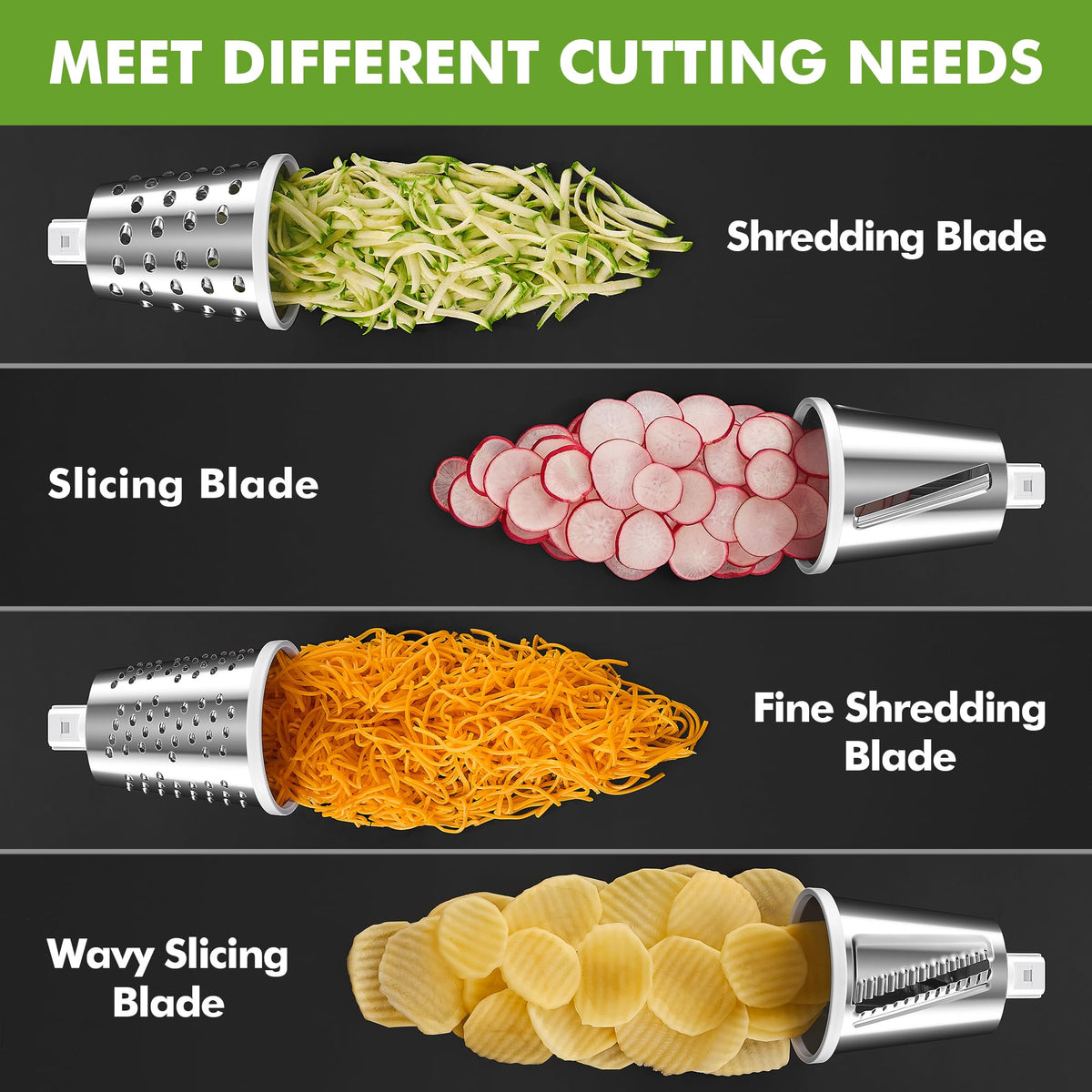 Geedel suction base securely fixed on counter for stable grating stability.