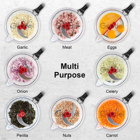 Geedel three-cup capacity shown for meal prep scalability