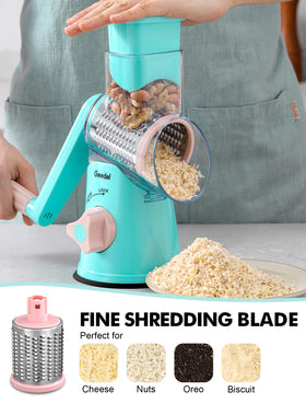 Geedel transparent barrel and inclined design reduce jams for smoother grating.