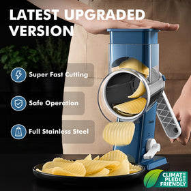 Geedel 430 stainless steel blades deliver precise, fluffy shreds quickly.