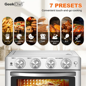 Geek Chef 26QT five presets for versatile cooking options.