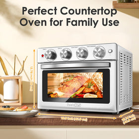 Geek Chef 26QT glass view window allows monitoring without opening door.