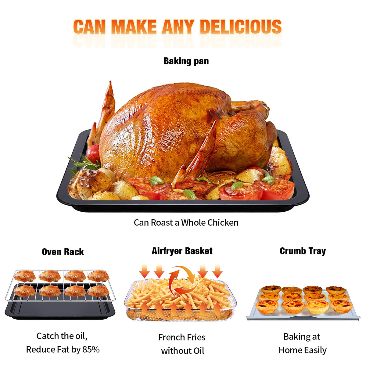 Geek Chef 26QT stainless steel finish matches modern kitchens.