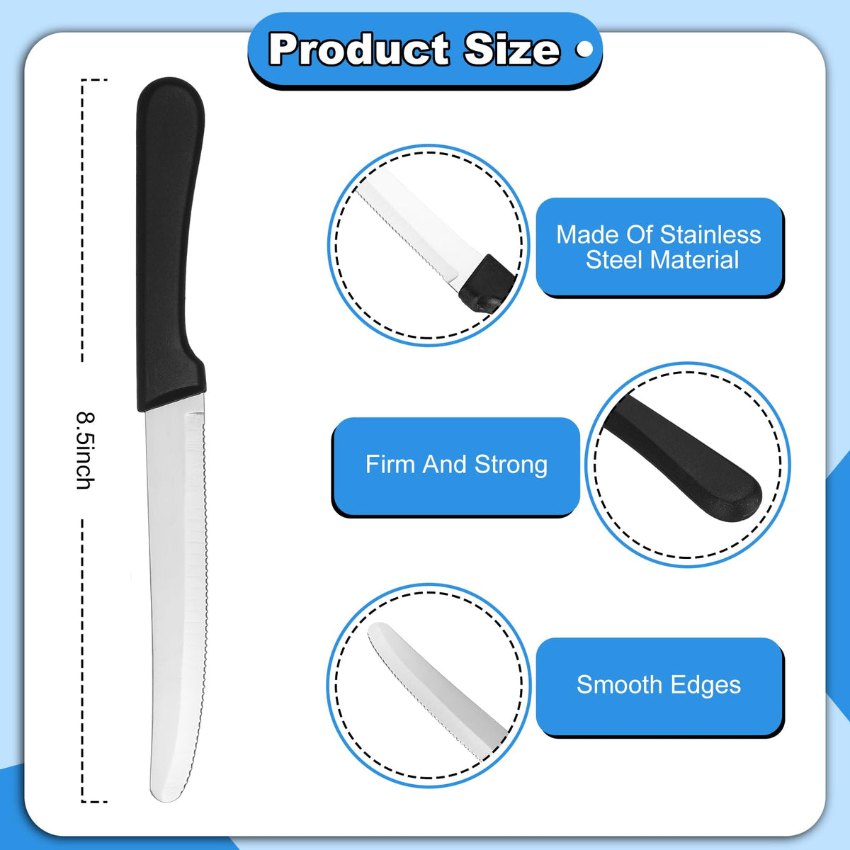 Geelin serrated blade steak knife designed for clean, effortless cuts