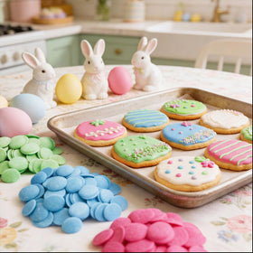 GEEOOLLAH pastel colors add festive flair to cupcakes and dessert boards.