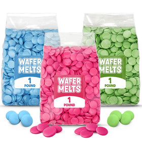 GEEOOLLAH pastel candy melts pack shows blue-green-pink colors for vibrant dipping and decorating.