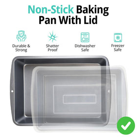 GEEOOLLAH versatile baking pan suitable for sheet cakes and casseroles
