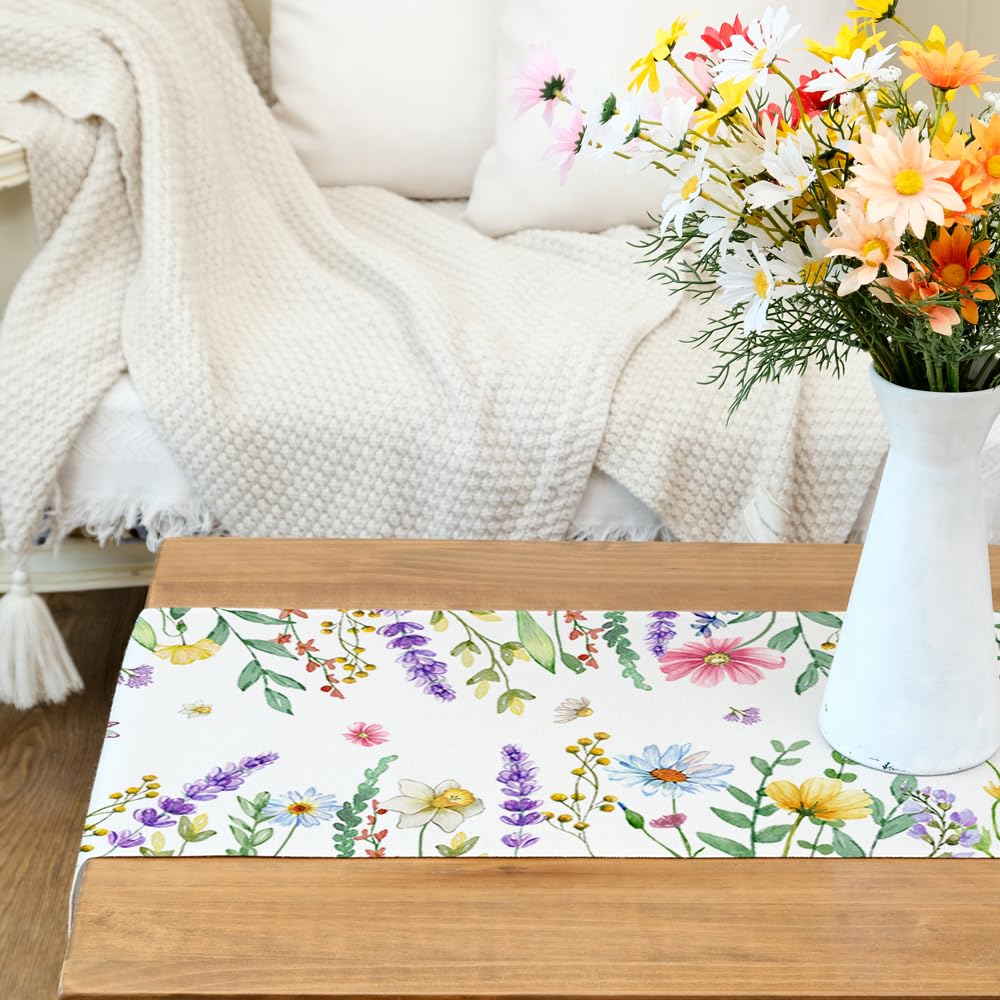 Geeory floral daisies and lavender design enhances tables for fresh garden vibes