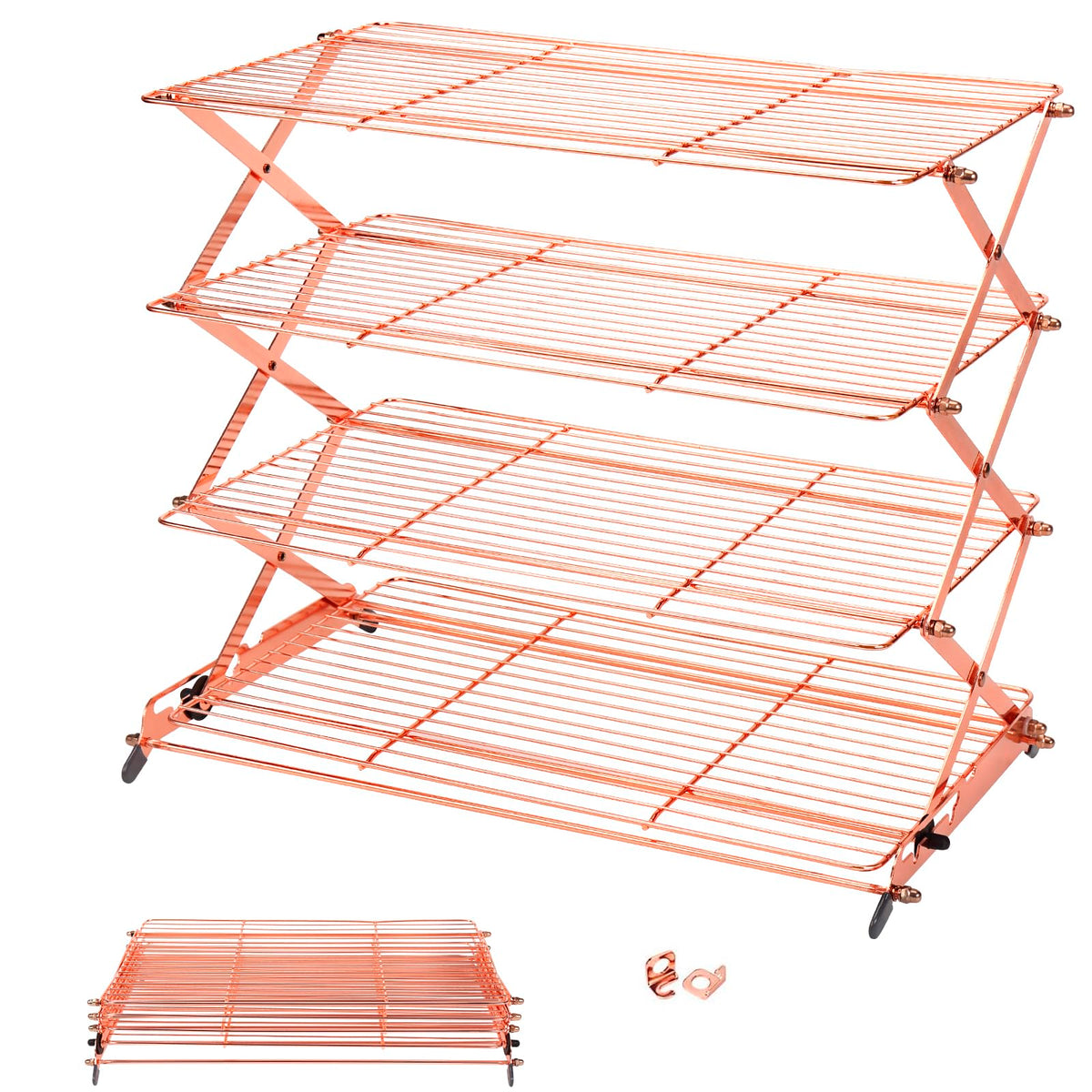 Geesta 4-tier collapsible cooling rack fully assembled for high-capacity cooling