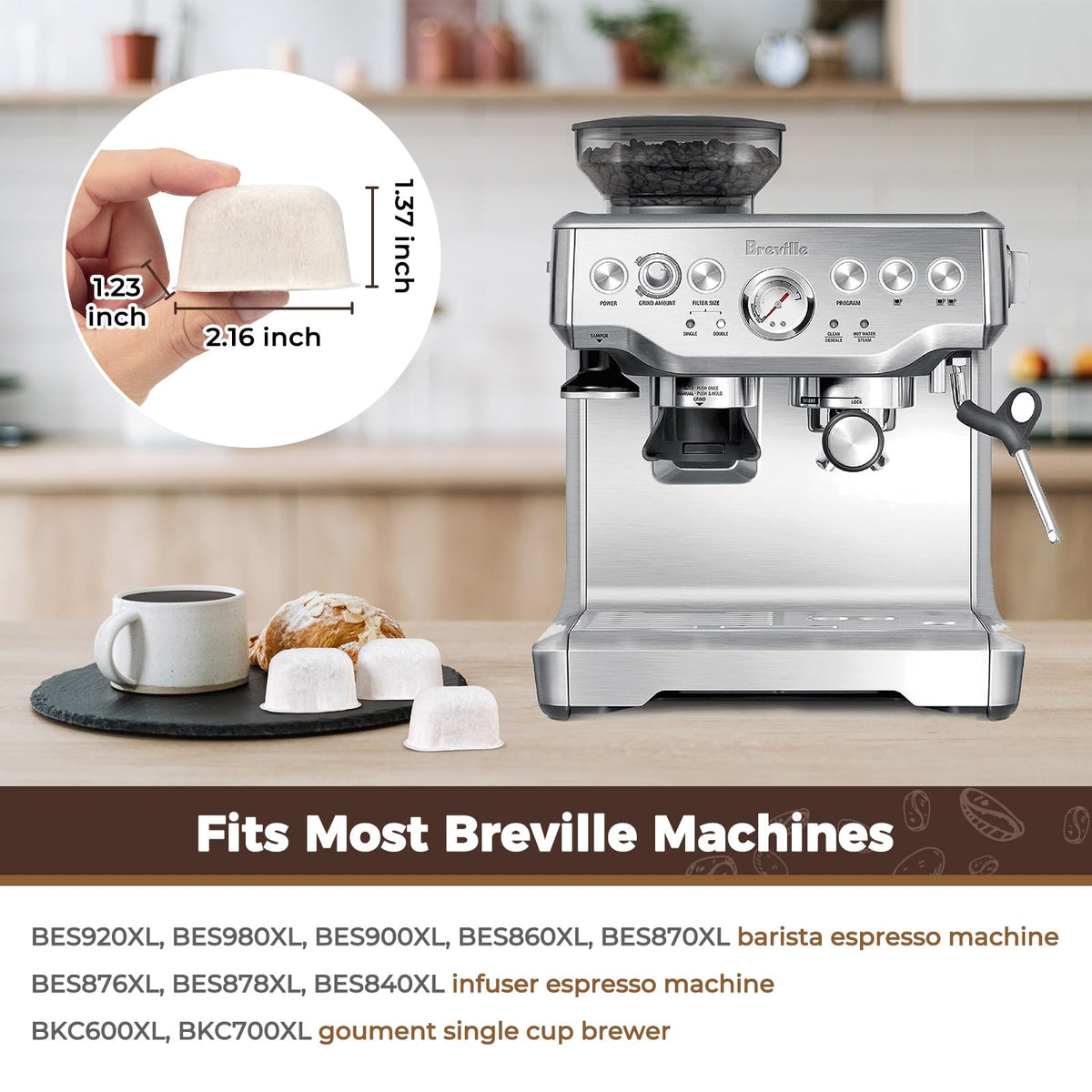 Geesta ion-exchange resin filter improves water quality for espresso machines.
