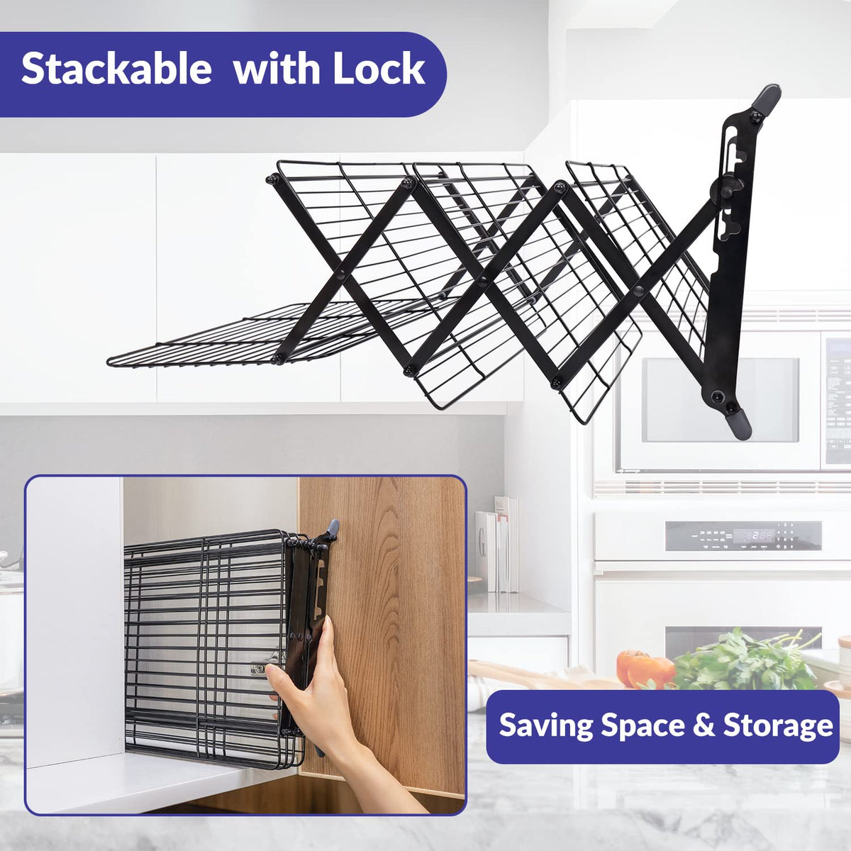 Geesta large capacity rack ideal for cookies, pies, and muffins.