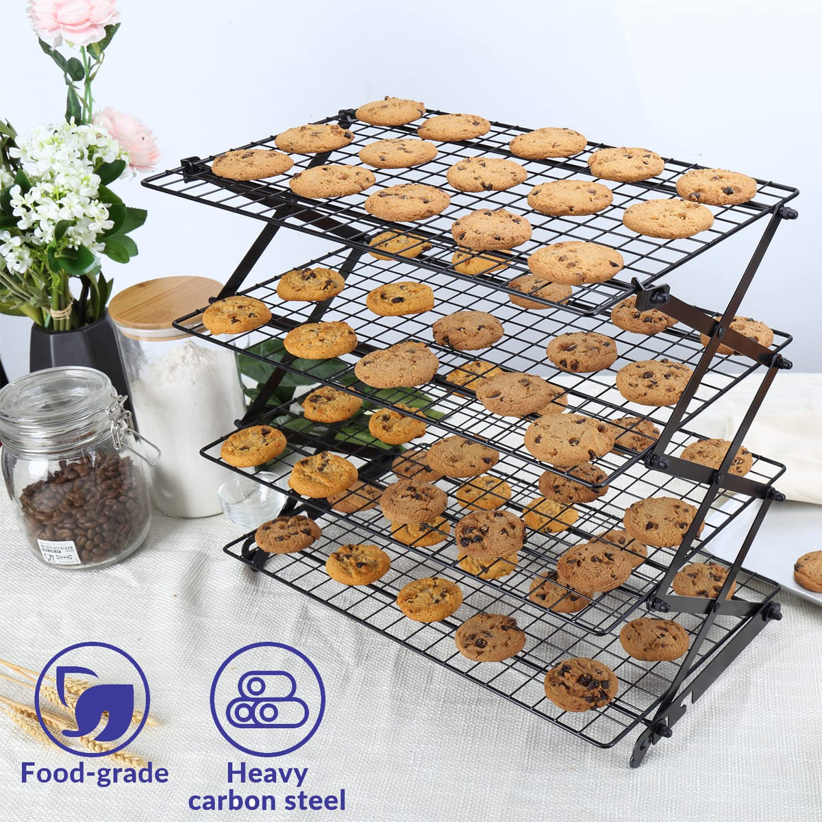 Geesta non-stick coated tiers ease release and cleanup after baking.
