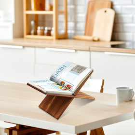 Geetery bamboo book stand for textbook reading at a comfortable 120-degree angle