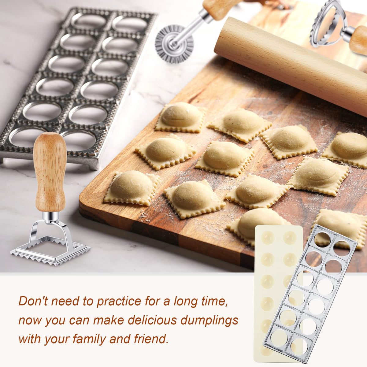 Geetery square ravioli cutter for crisp square pockets