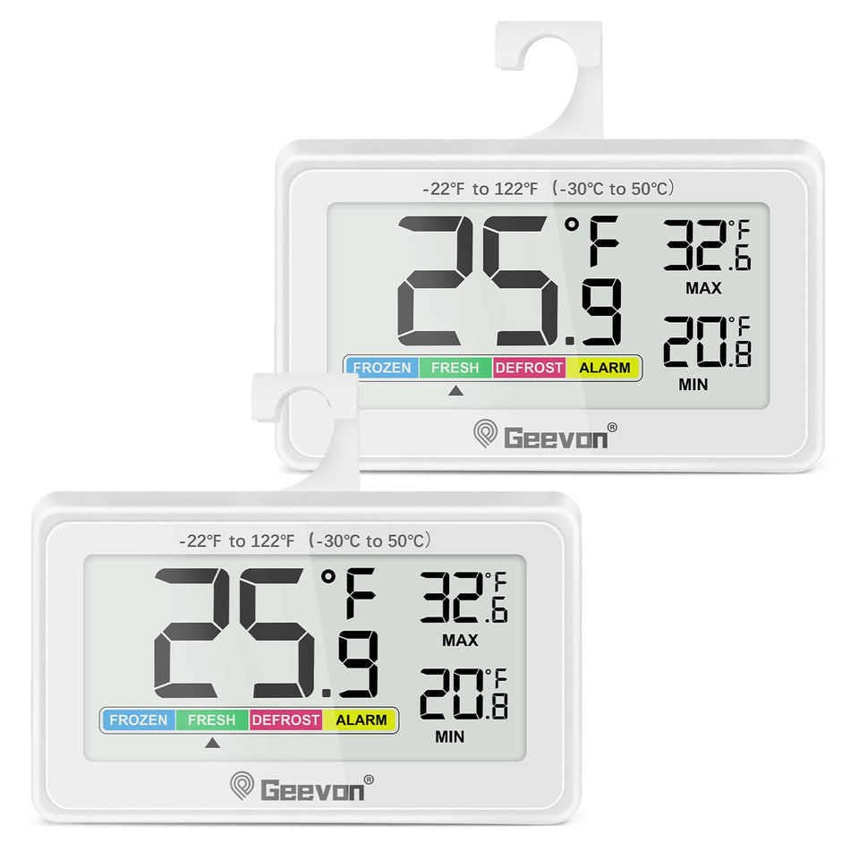 Geevon digital fridge thermometer front display for quick temperature readings