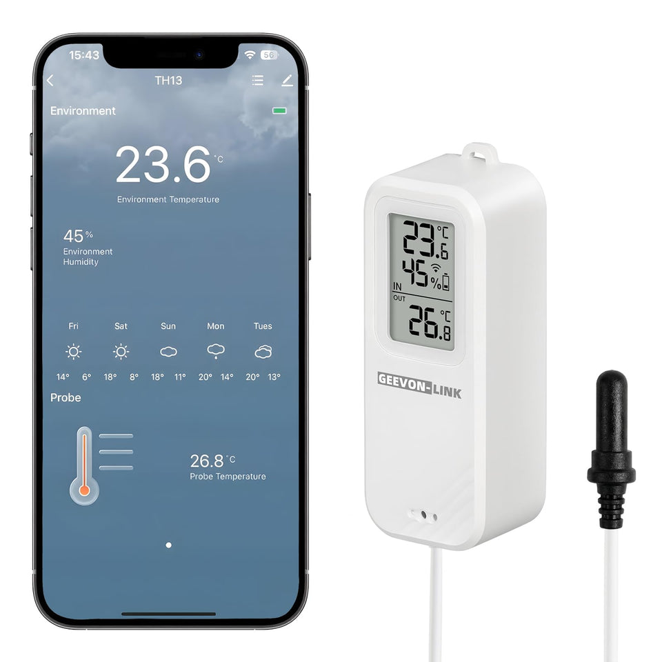 GEEVON-LINK WiFi thermometer front view for remote monitoring