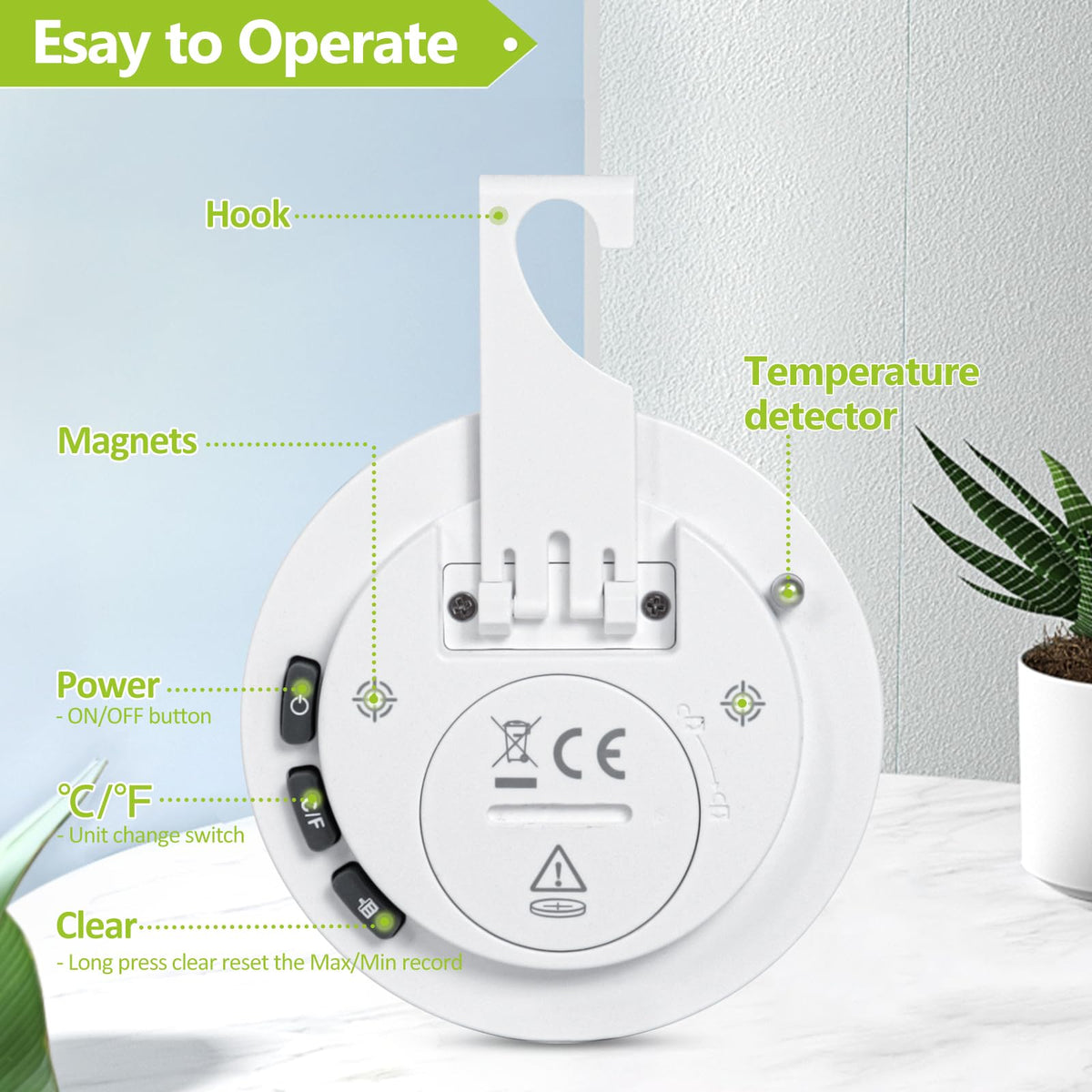 Geevon magnetic back, stand and hook offering versatile mounting options
